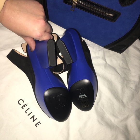 Celine shoes new Celine Black Suede Platform Ankle Strap Sandals Size - Picture 7 of 8